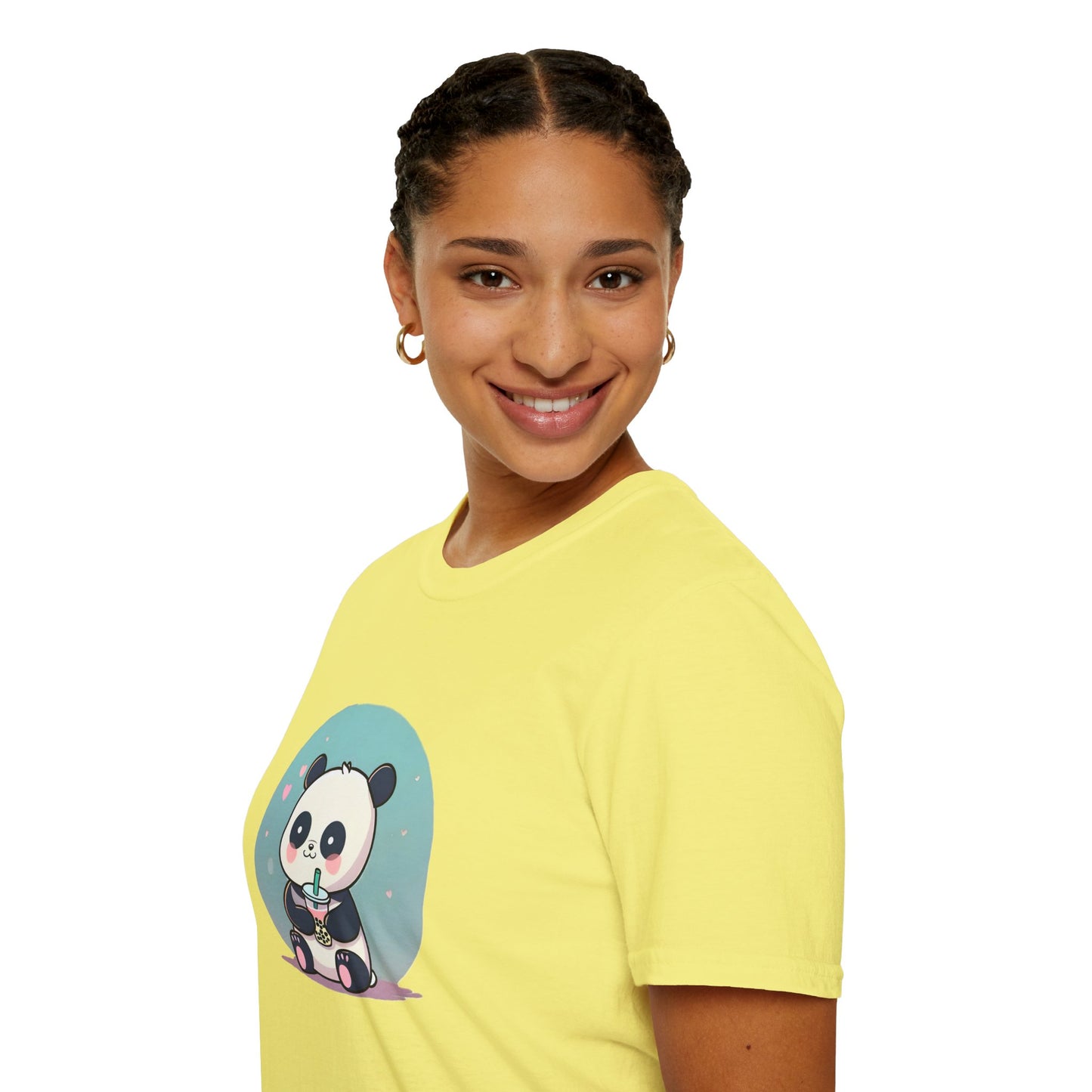 Panda With Boba Unisex Softstyle T-Shirt