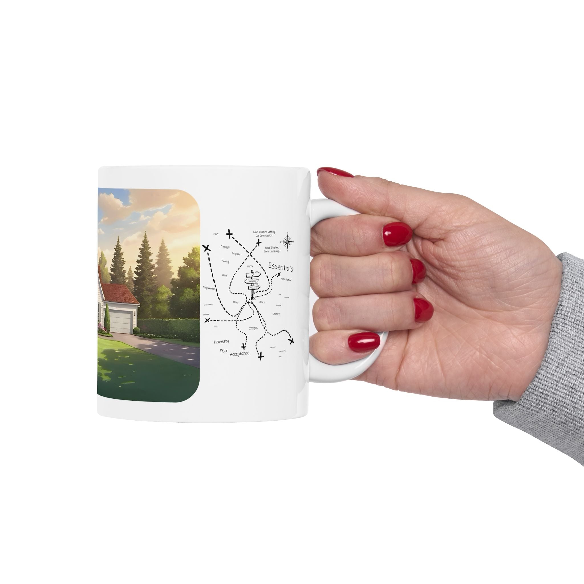 Cozy Architecture & Dreamy Landscapes #51 White Ceramic Mug – Homes Home Sweet Home Cup (11oz/15oz)