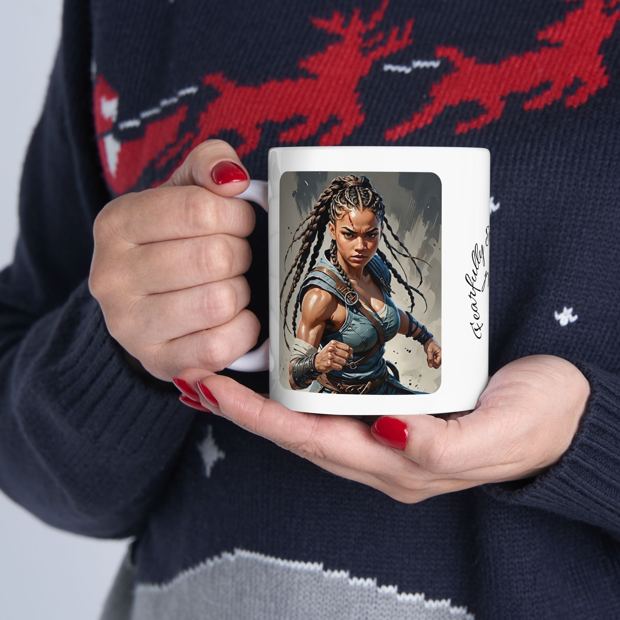 Gentle Woman of Valor #28 White Ceramic Mug - Fearfully & Wonderfully Made Tribute Cup (11oz/15oz)