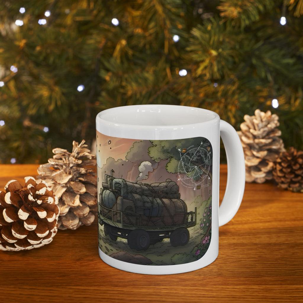 Adventure 4x4 Trucks #1, Army Commandos White Ceramic Mug  — Find Your Path To The Essentials Cup (11oz & 15oz)