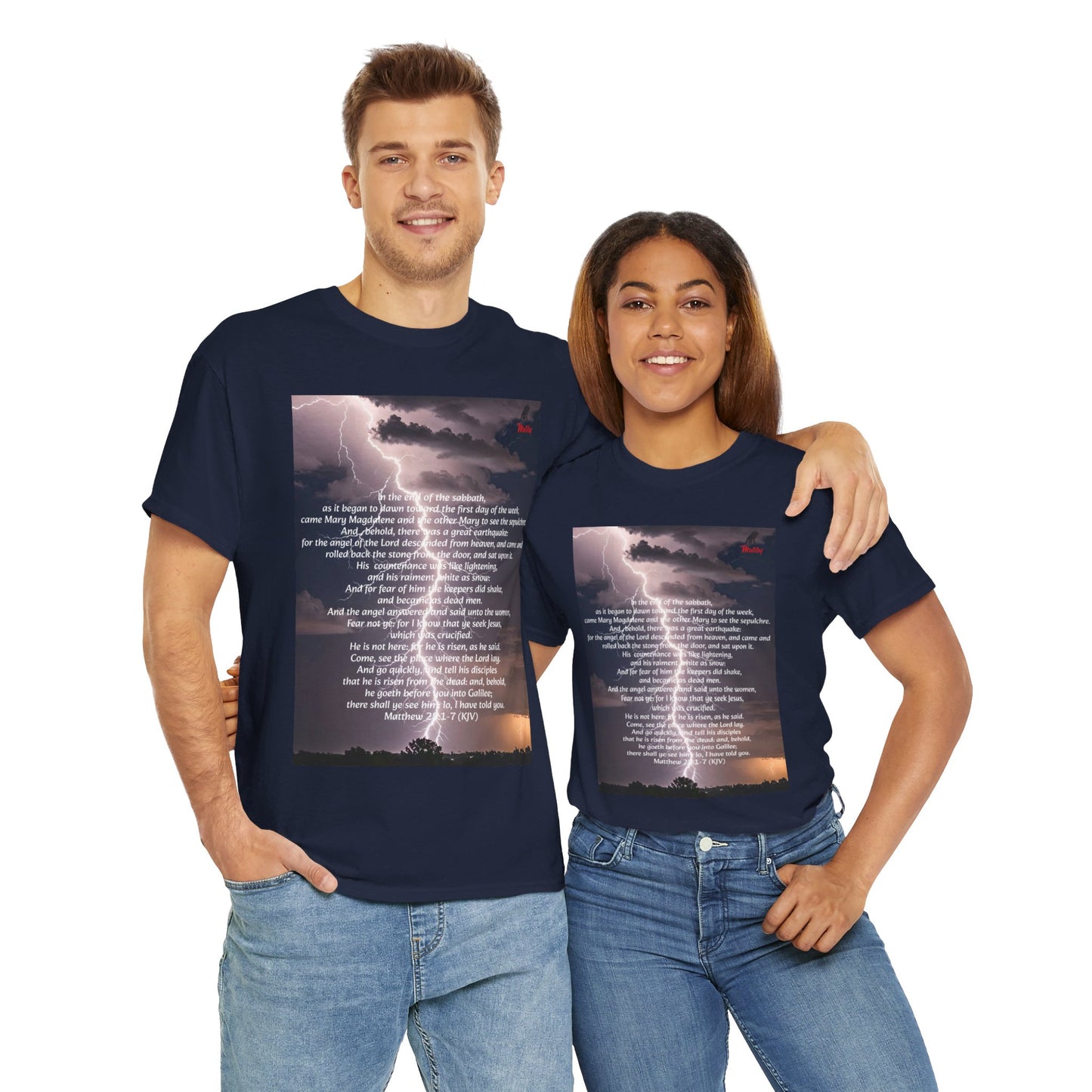 Lightning Style He is Risen Unisex Heavy Cotton Tee