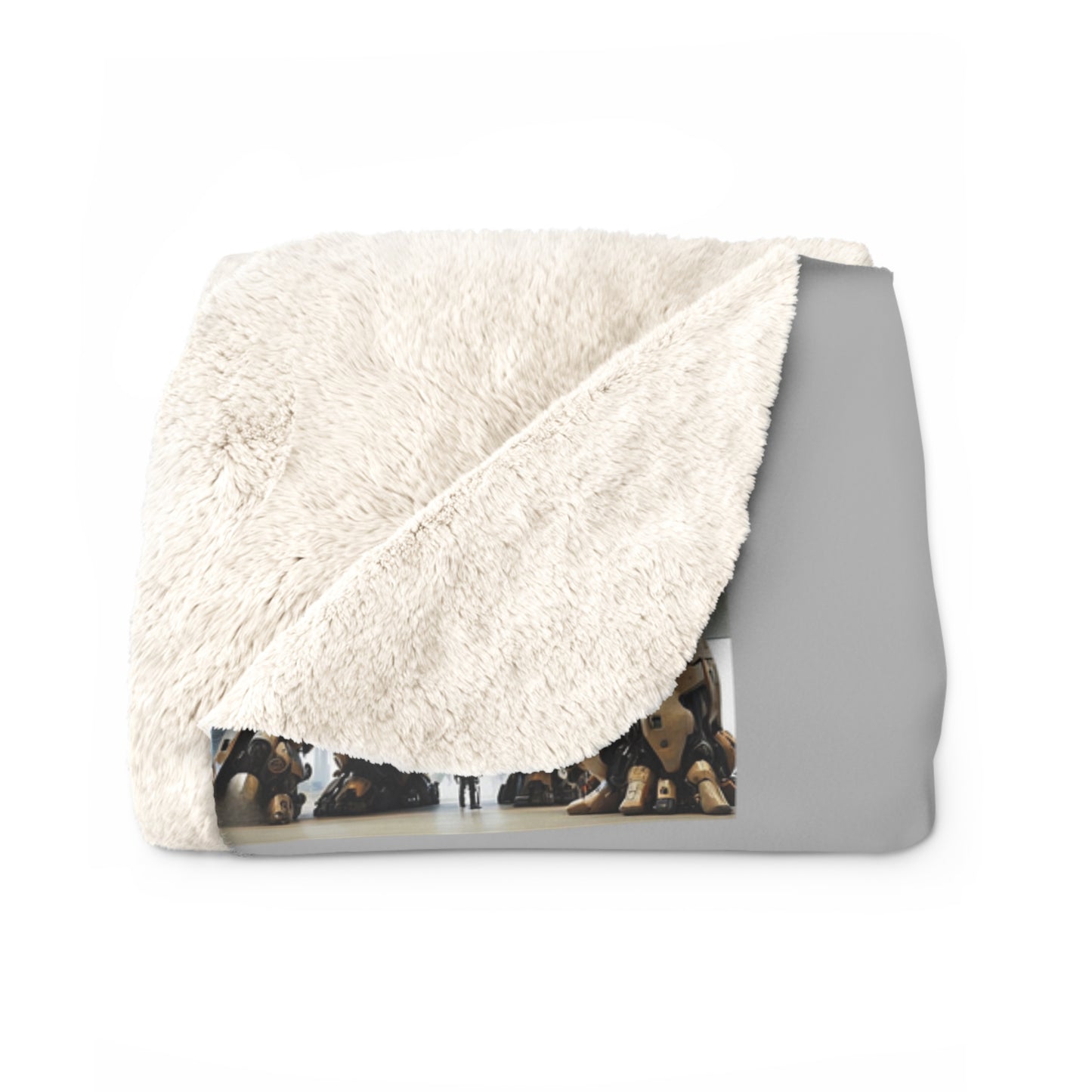 Matiby MEK Grey Sherpa Fleece Blanket