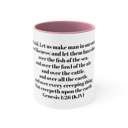 Bible Speaks Gen 1:26 Accent Mug, 11oz