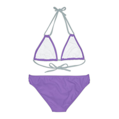 Light Purple Strappy Bikini Set (AOP)