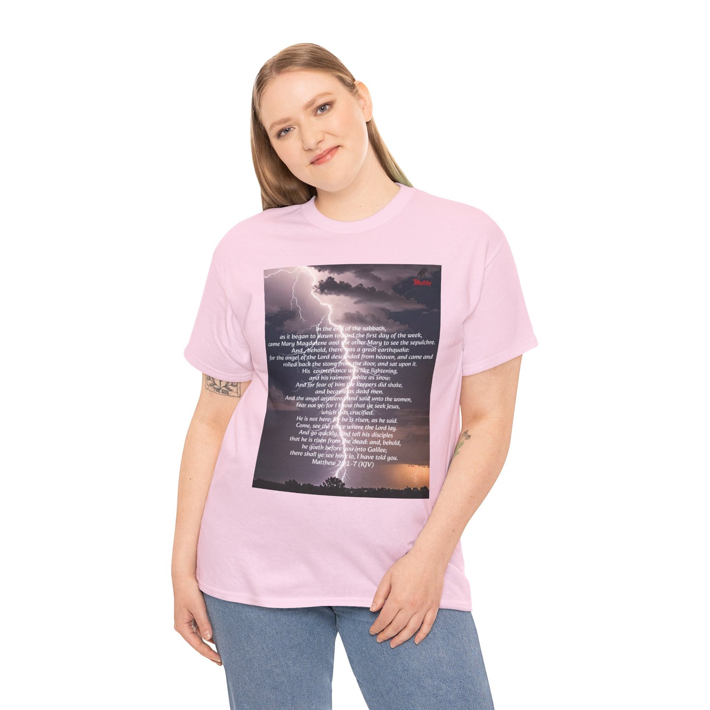 Lightning Style He is Risen Unisex Heavy Cotton Tee