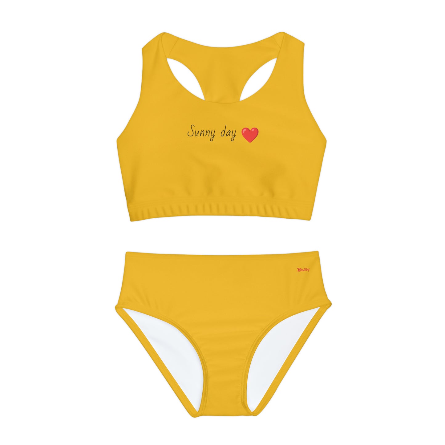 Girl's "Sunny Day" Yellow Two Piece Swimsuit (AOP)