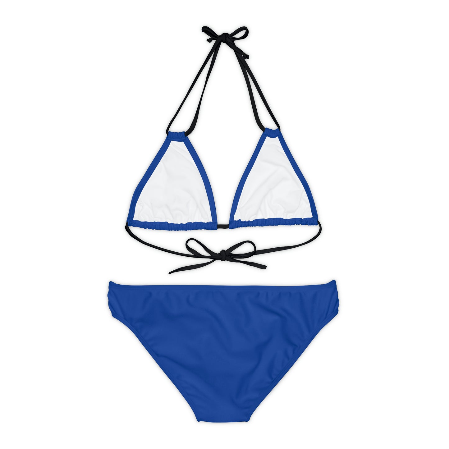 Dark Blue Strappy Bikini Set (AOP)