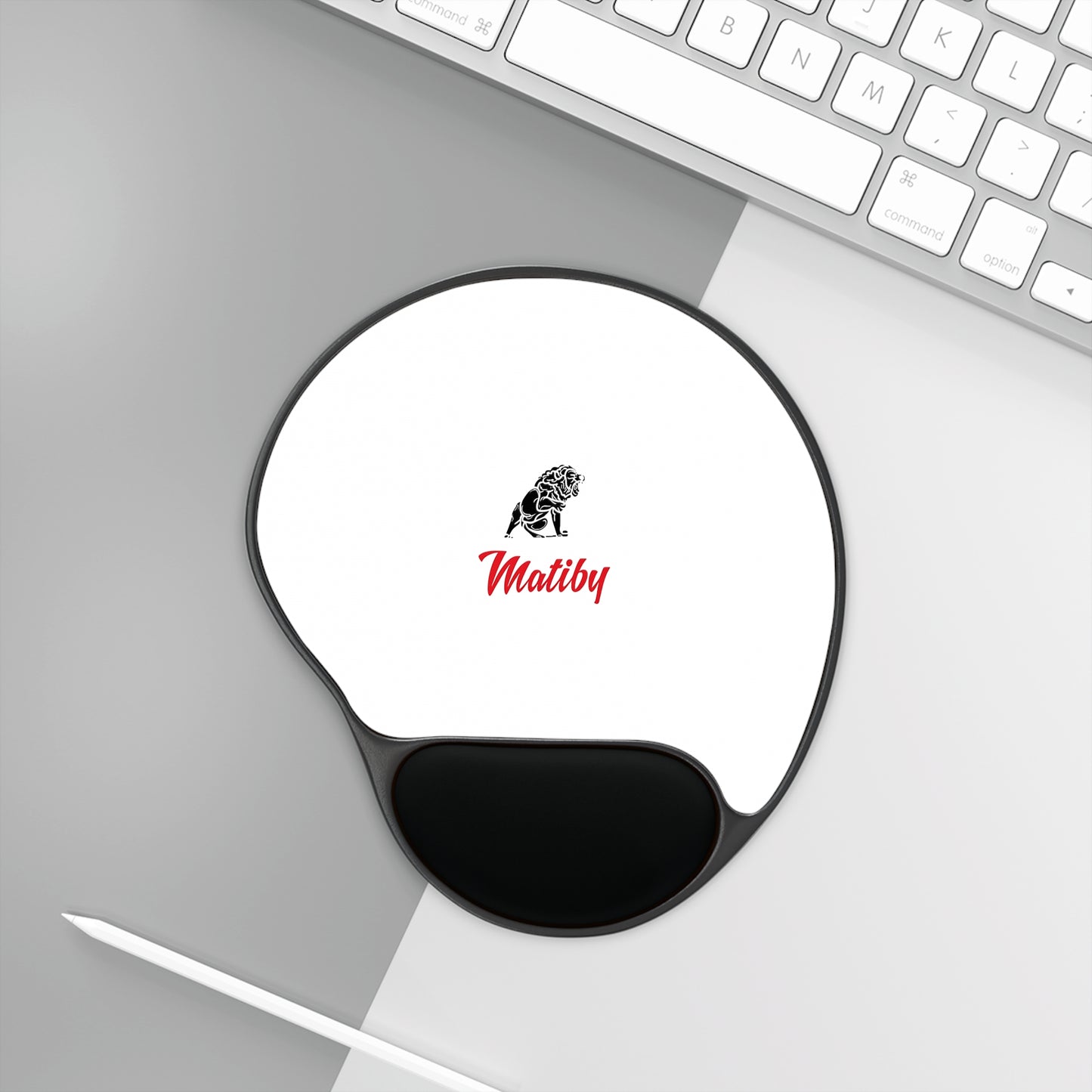 Matiby White Mouse Pad With Wrist Rest