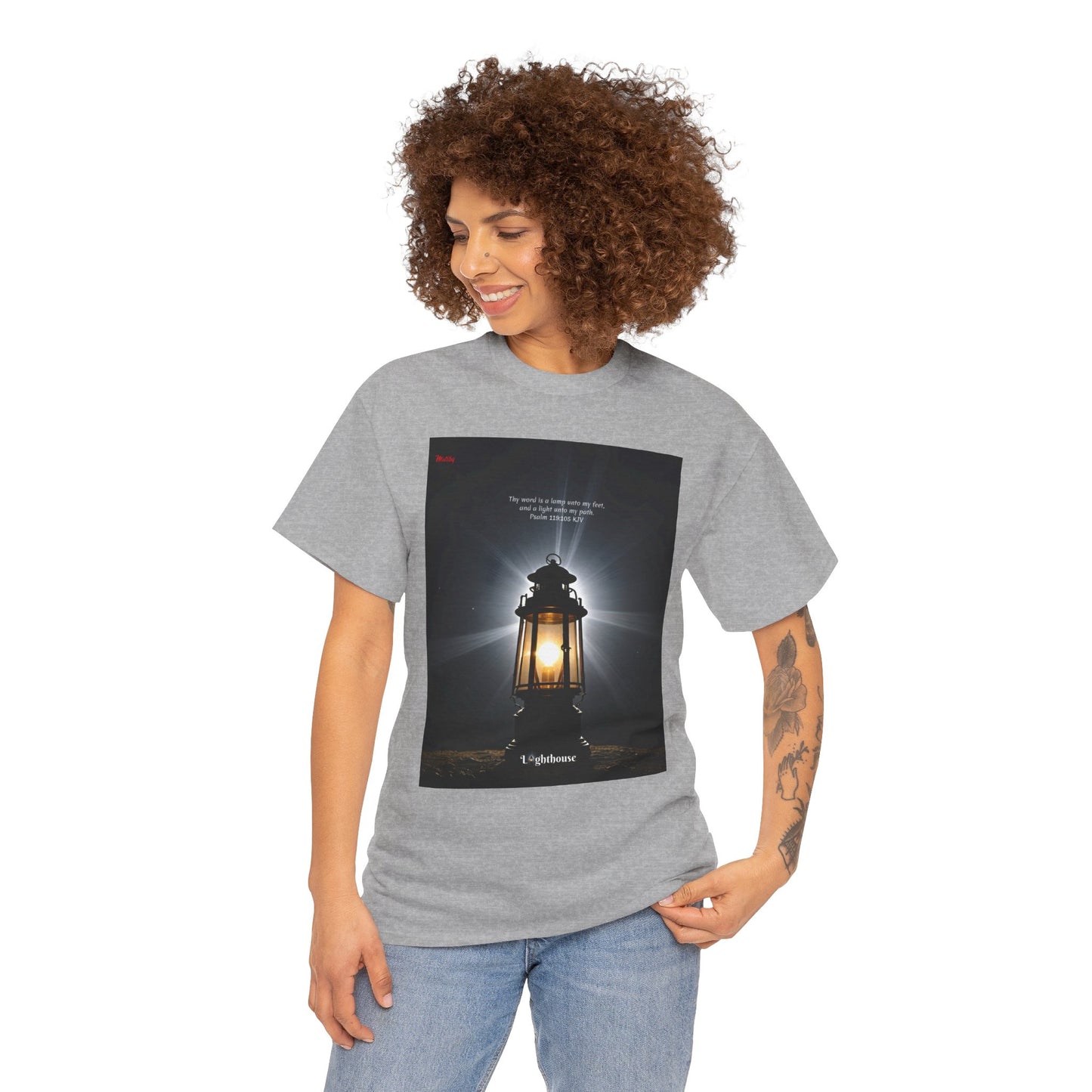 Lighthouse Psalm 119 Unisex Heavy Cotton Tee