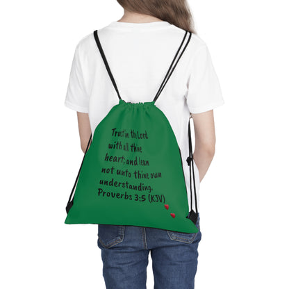 Bible Speaks Outdoor Drawstring Bag Dark Green