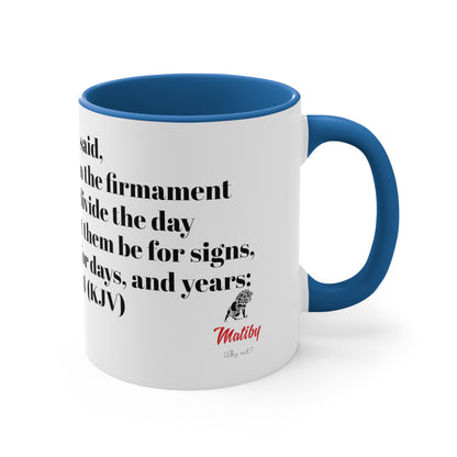 Bible Speaks Gen 1:14 Accent Mug, 11oz