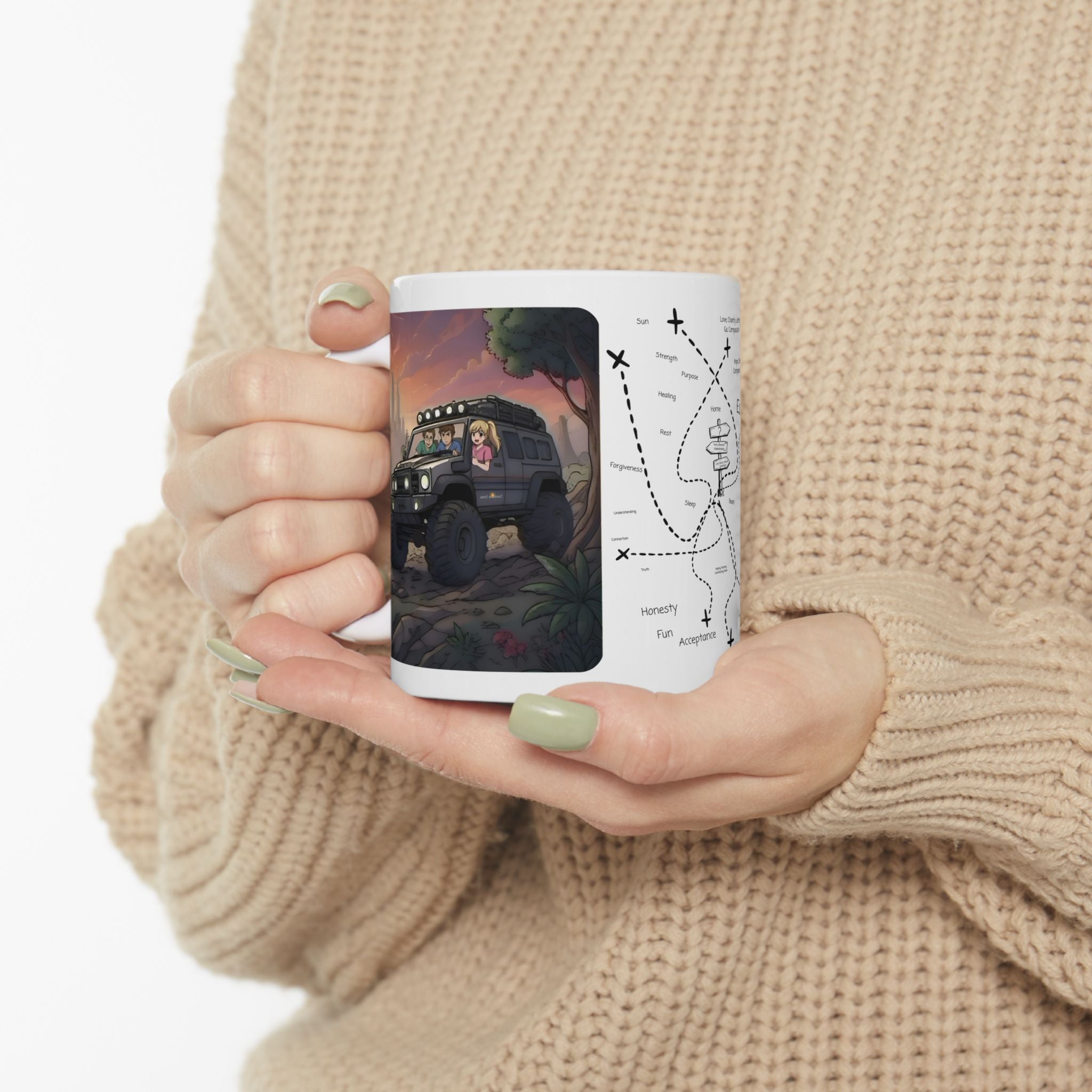 Adventure 4x4 Trucks #13, Hospital Healthcare Workers On The Go White Ceramic Mug — Find Your Path To The Essentials Cup (11oz & 15oz)