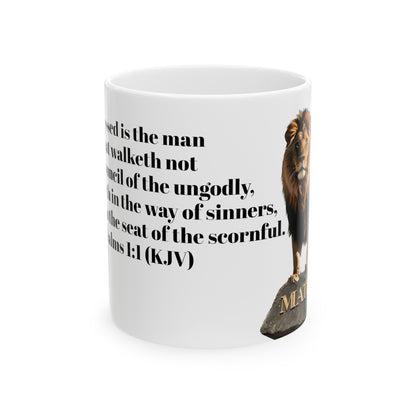 Bible Speaks Psalms 1:1 Ceramic Mug, 11oz