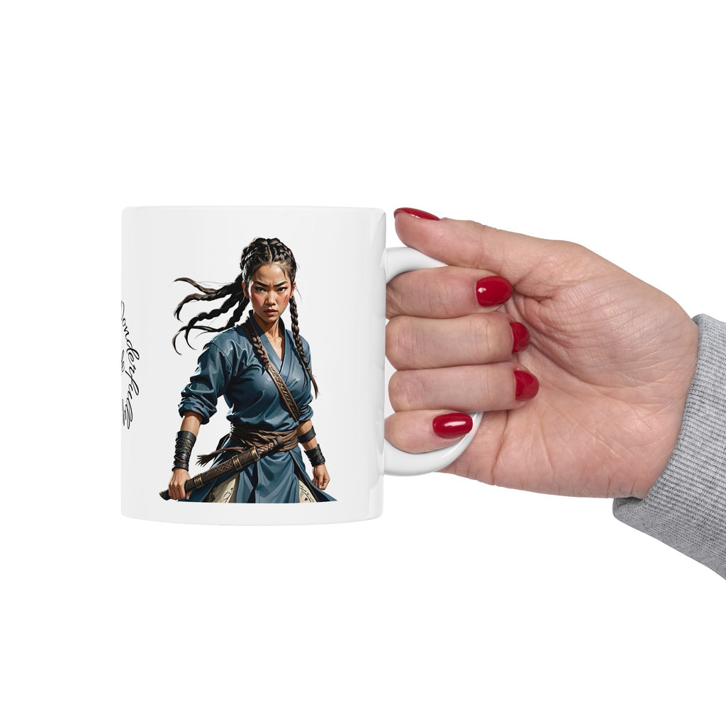 Gentle Woman of Valor #6 White Ceramic Mug - Fearfully & Wonderfully Made Tribute Cup (11oz/15oz)