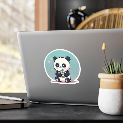 Panda With Boba Kiss-Cut Vinyl Decals