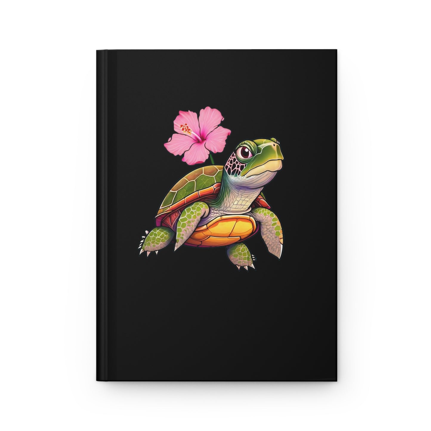 Turtle Rose Hardcover Journal Matte Black