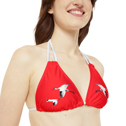 Red Strappy Bikini Set (AOP)