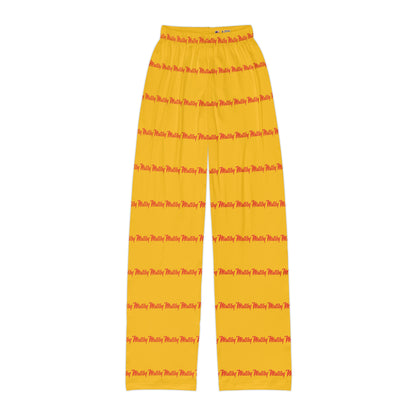 Kids Yellow Pajama Pants (AOP)