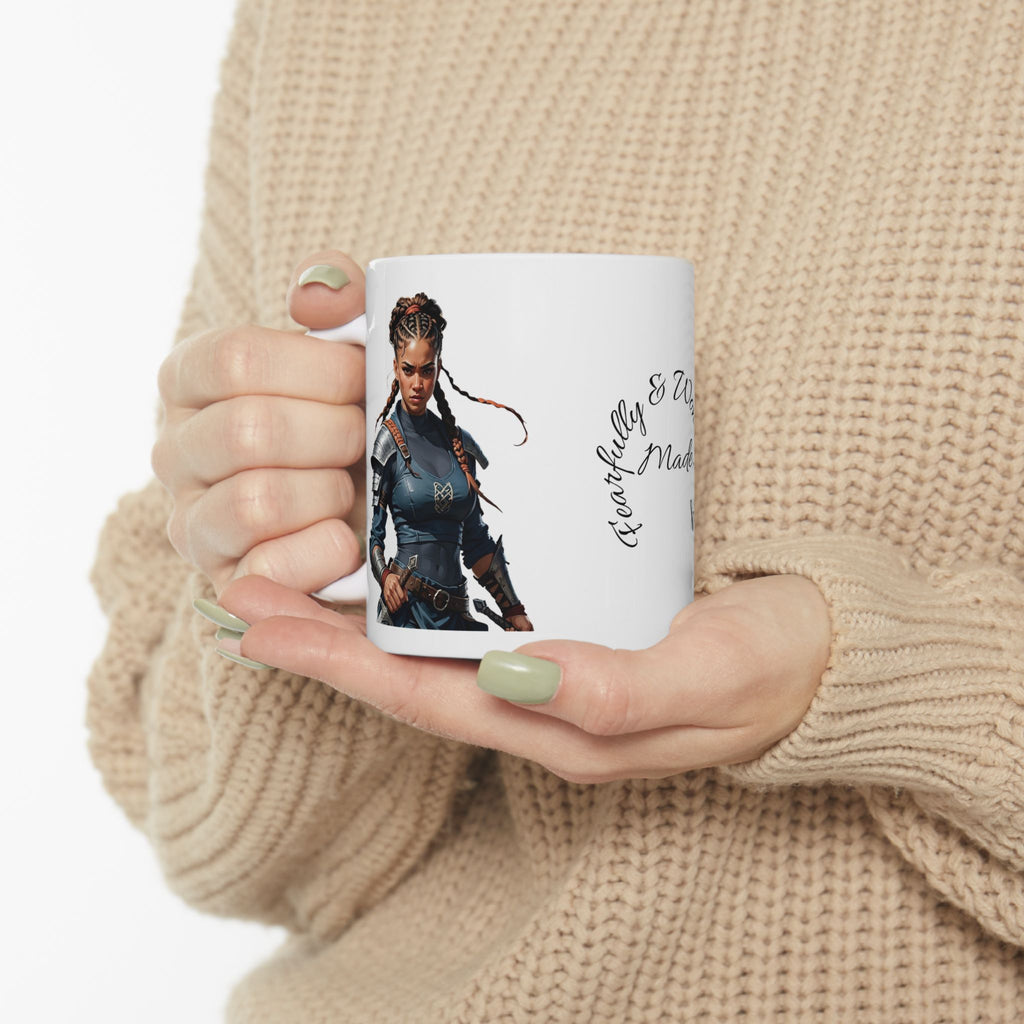 Gentle Woman of Valor #22 White Ceramic Mug - Fearfully & Wonderfully Made Tribute Cup (11oz/15oz)