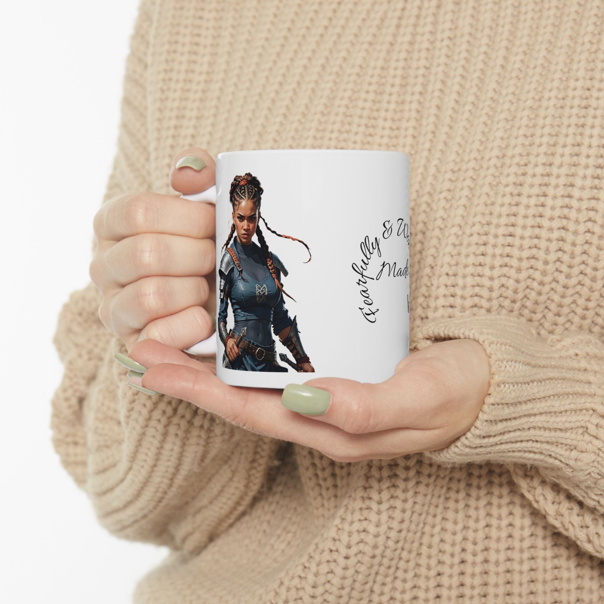 Gentle Woman of Valor #22 White Ceramic Mug - Fearfully & Wonderfully Made Tribute Cup (11oz/15oz)