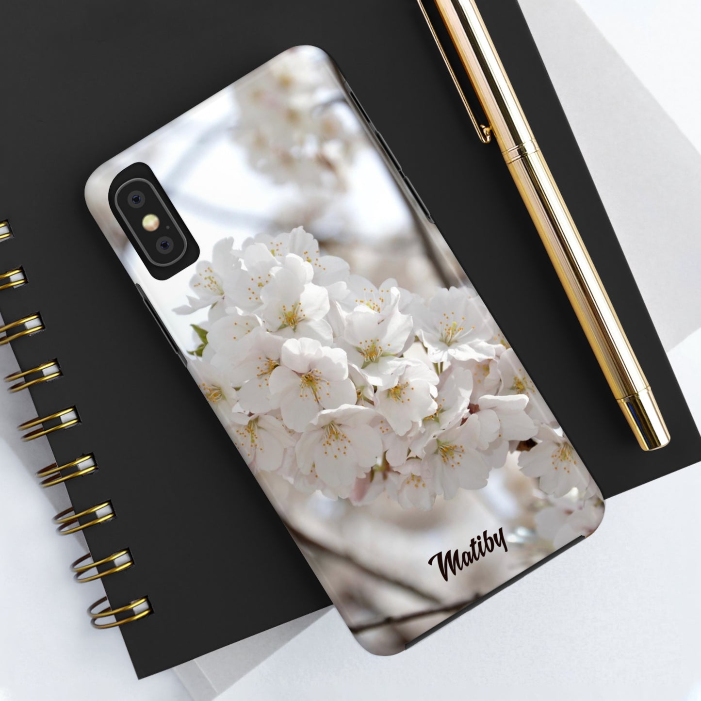 White Flower Tough Phone Cases