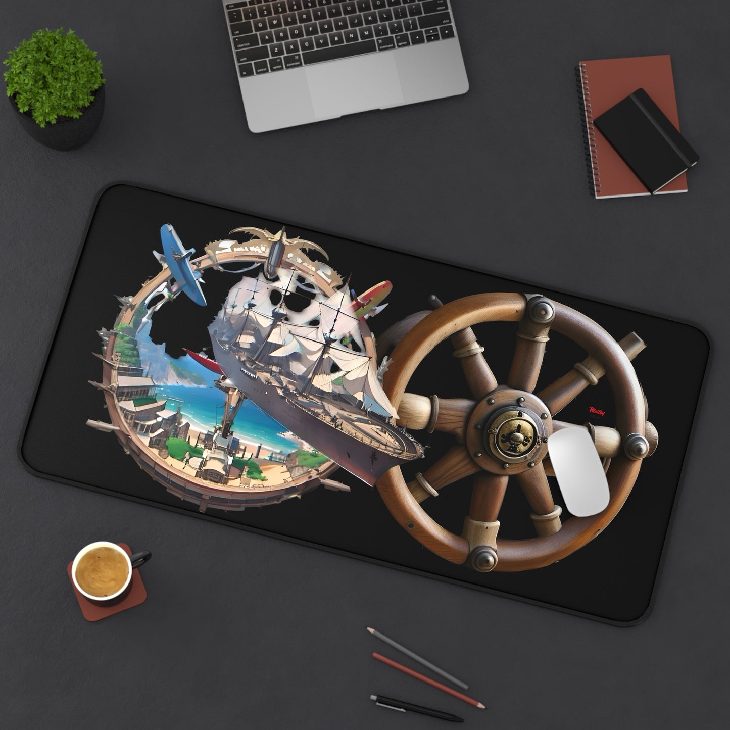 Nautical Desk Mat, Black