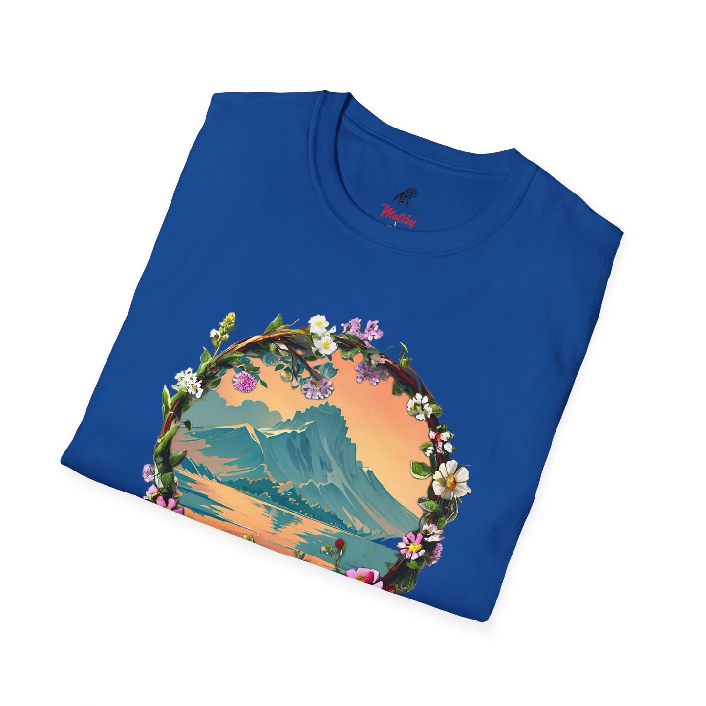 Japanese Blue Rose Landscape Unisex Softstyle T-Shirt