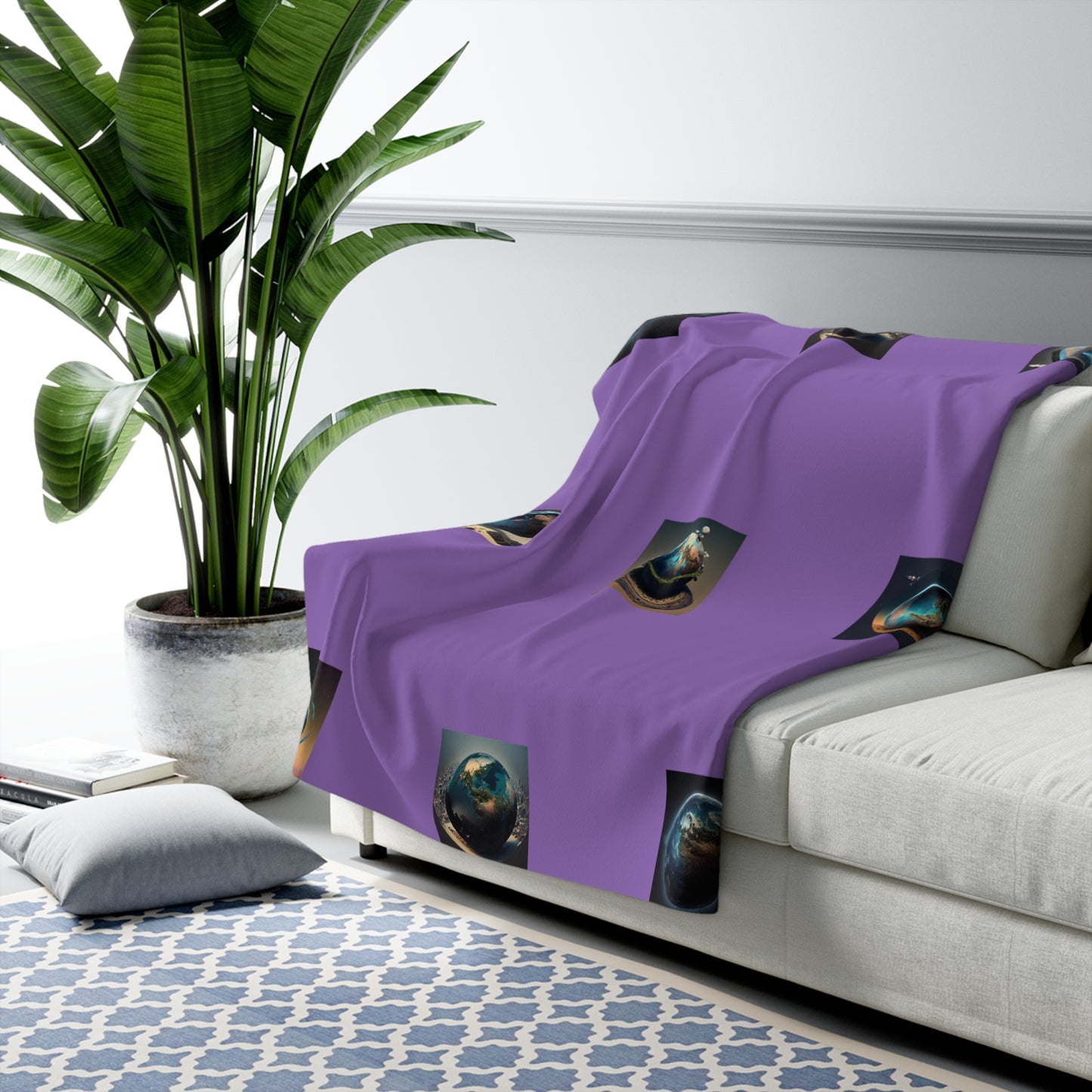 Matiby MEK Purple Sherpa Fleece Blanket