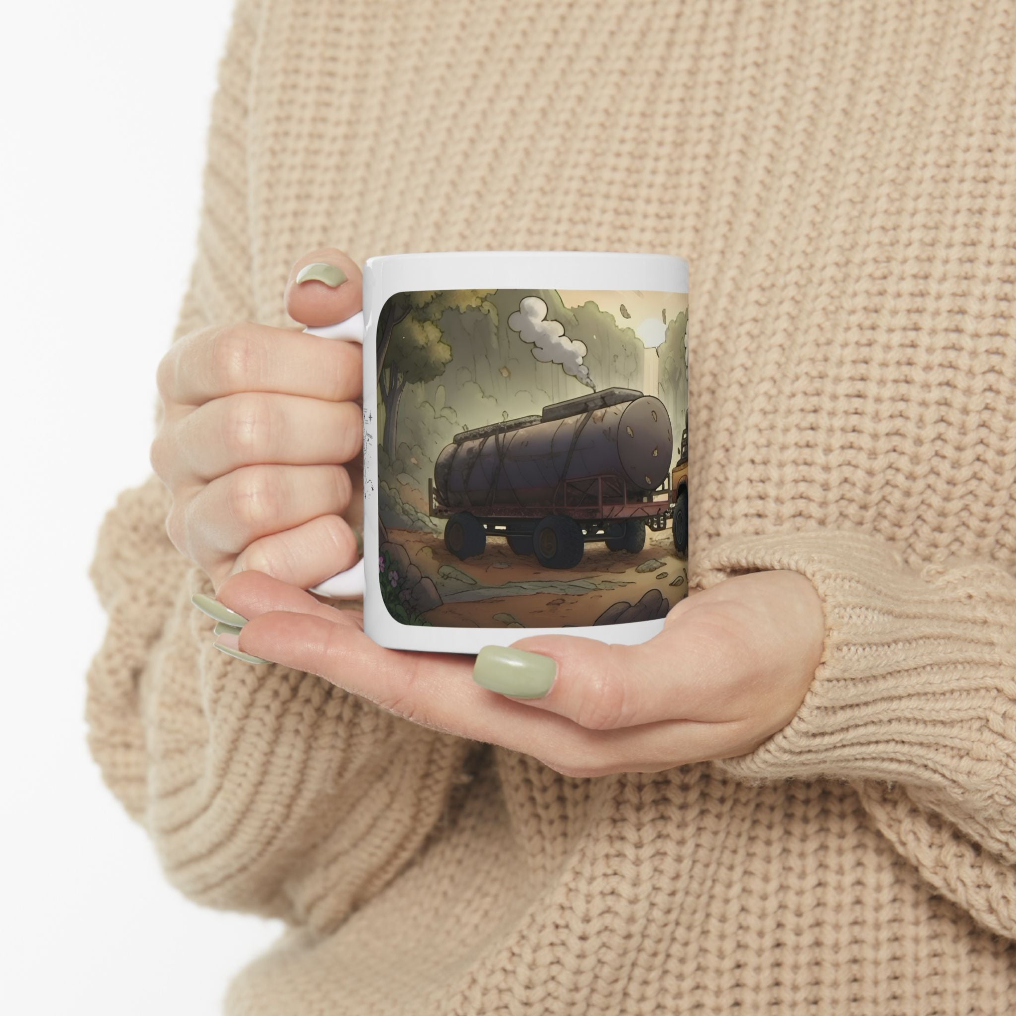 Adventure 4x4 Trucks #54, Container Haulers White Ceramic Mug — Find Your Path To The Essentials Cup (11oz & 15oz)