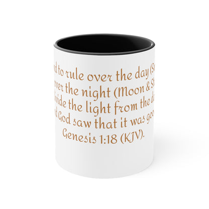 Bible Speaks Gen 1:18 Accent Mug, 11oz