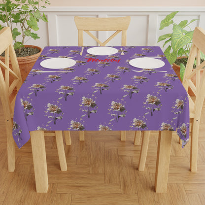 Matiby Light Purple Flower Tablecloth