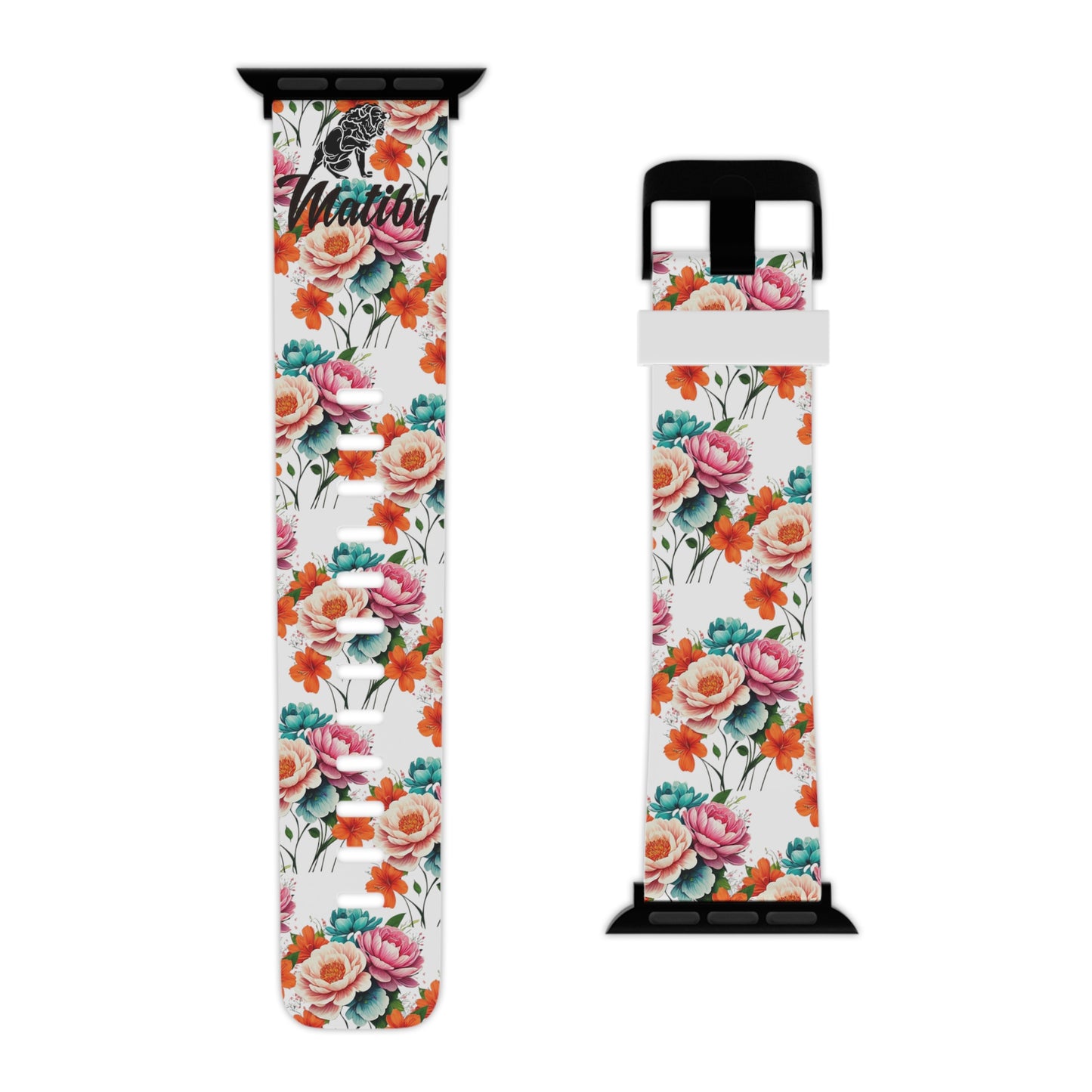 Matiby White Floral Watch Band for Apple Watch