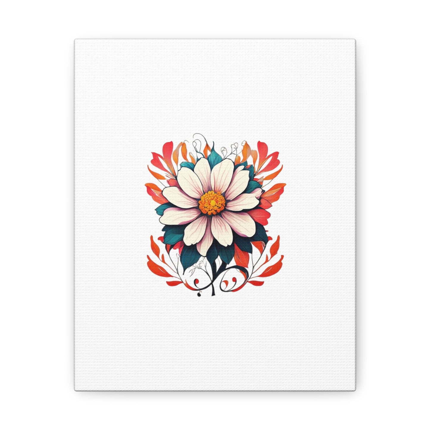 Floral White Canvas Gallery Wraps