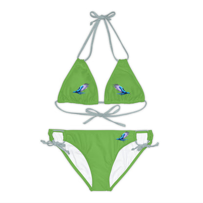 Green Strappy Bikini Set (AOP)