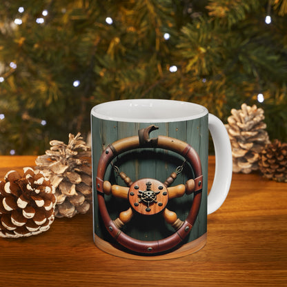 Nautical Helm Ceramic Mug, 11oz