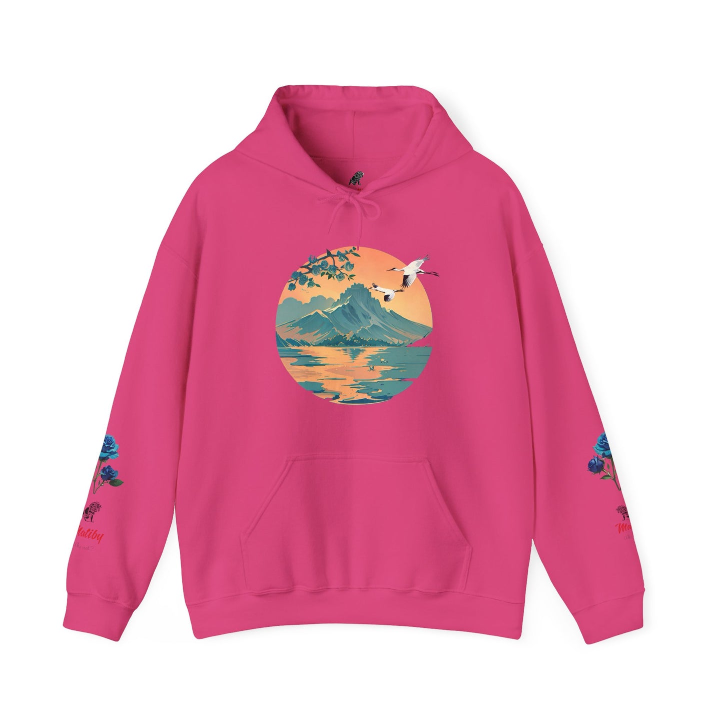 Japanese Blue Roses Landscape Unisex Heavy Blend™ Hooded Sweatshirt