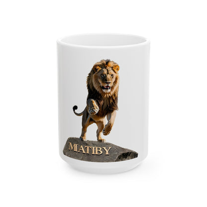 Matiby Lion Ceramic Mug, 11oz