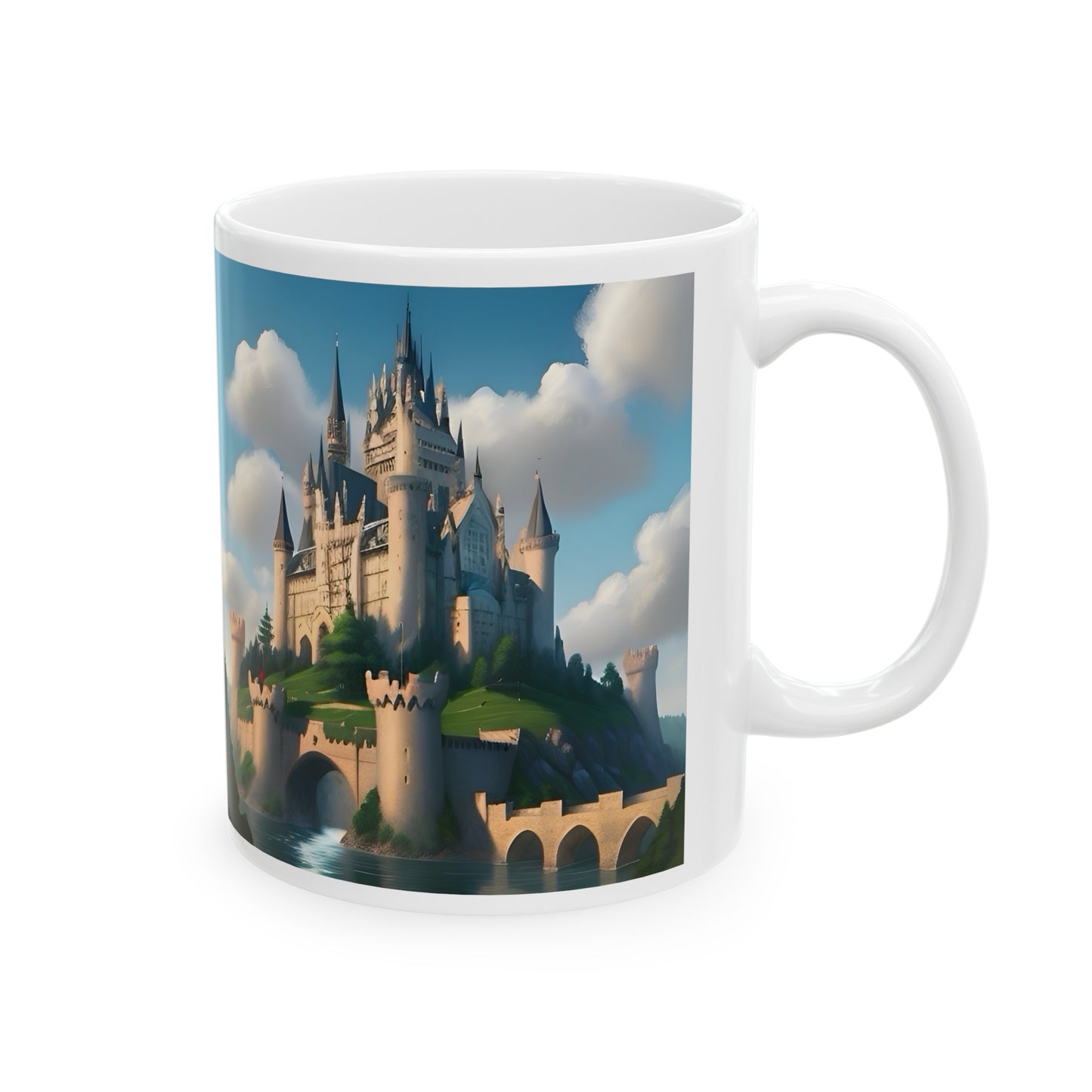 Artzy Castle Ceramic Mug, 11oz