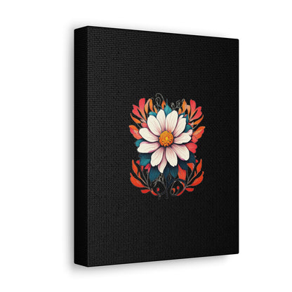 Floral Black Canvas Gallery Wraps