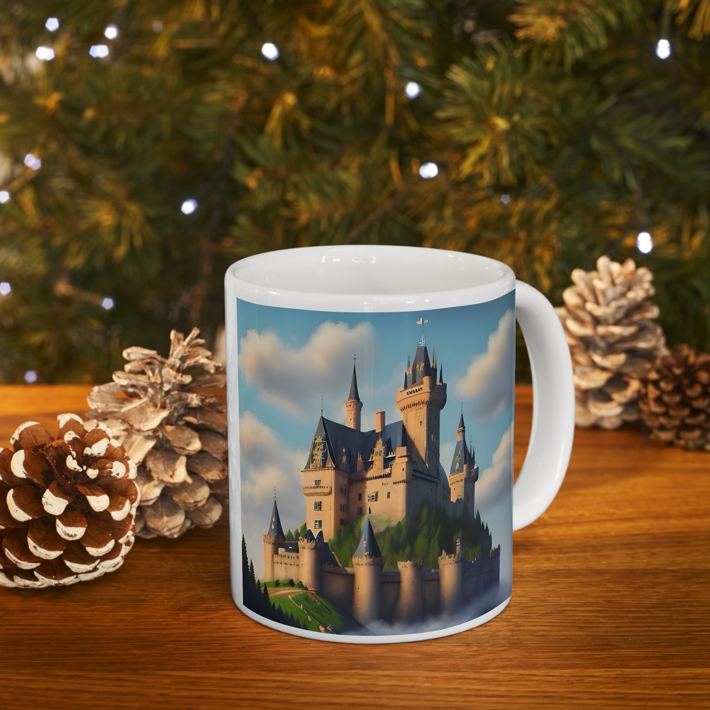 Artzy Castle Ceramic Mug, 11oz