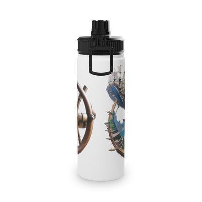 Nautical Helm Stainless Steel Water Bottle, Sports Lid