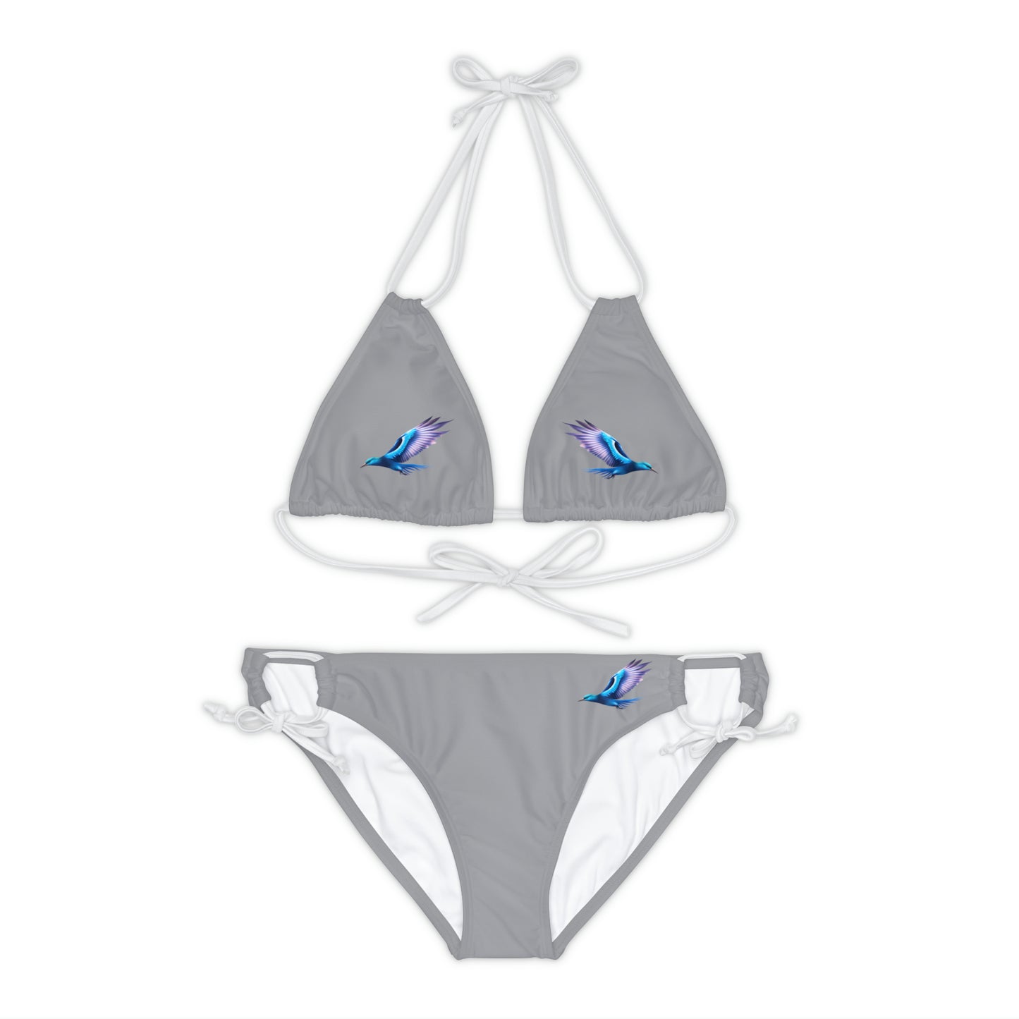 Grey Strappy Bikini Set (AOP)