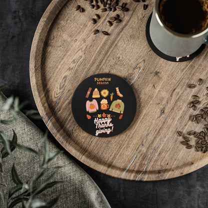 Journeys Autumn Seasons of Change Coaster Black, Gifts for the Holidays, Seasonal Coasters, Coasters for All Occasions, Thanksgiving PumpkinCoaster