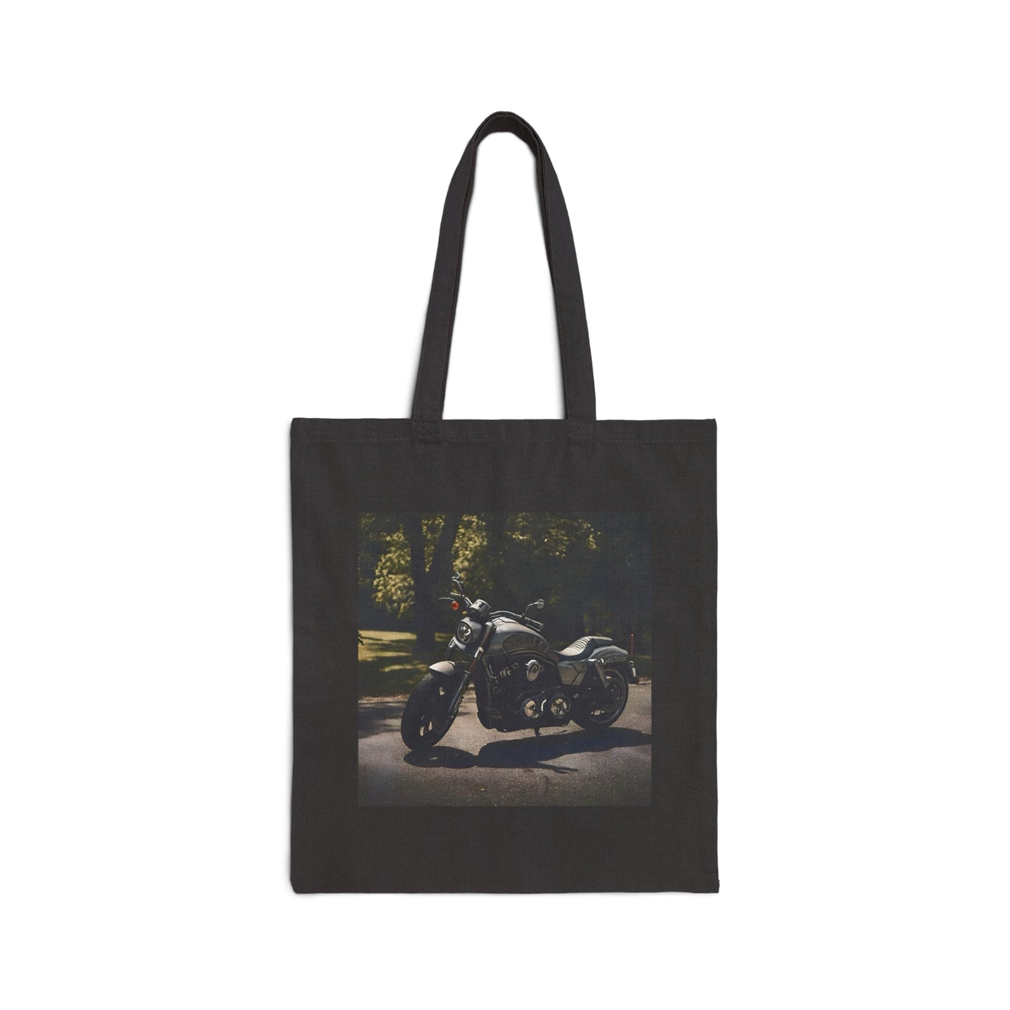 Motorcycle Cotton Canvas Tote Bag