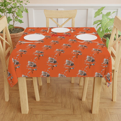 Matiby Dark Orange Flower Tablecloth