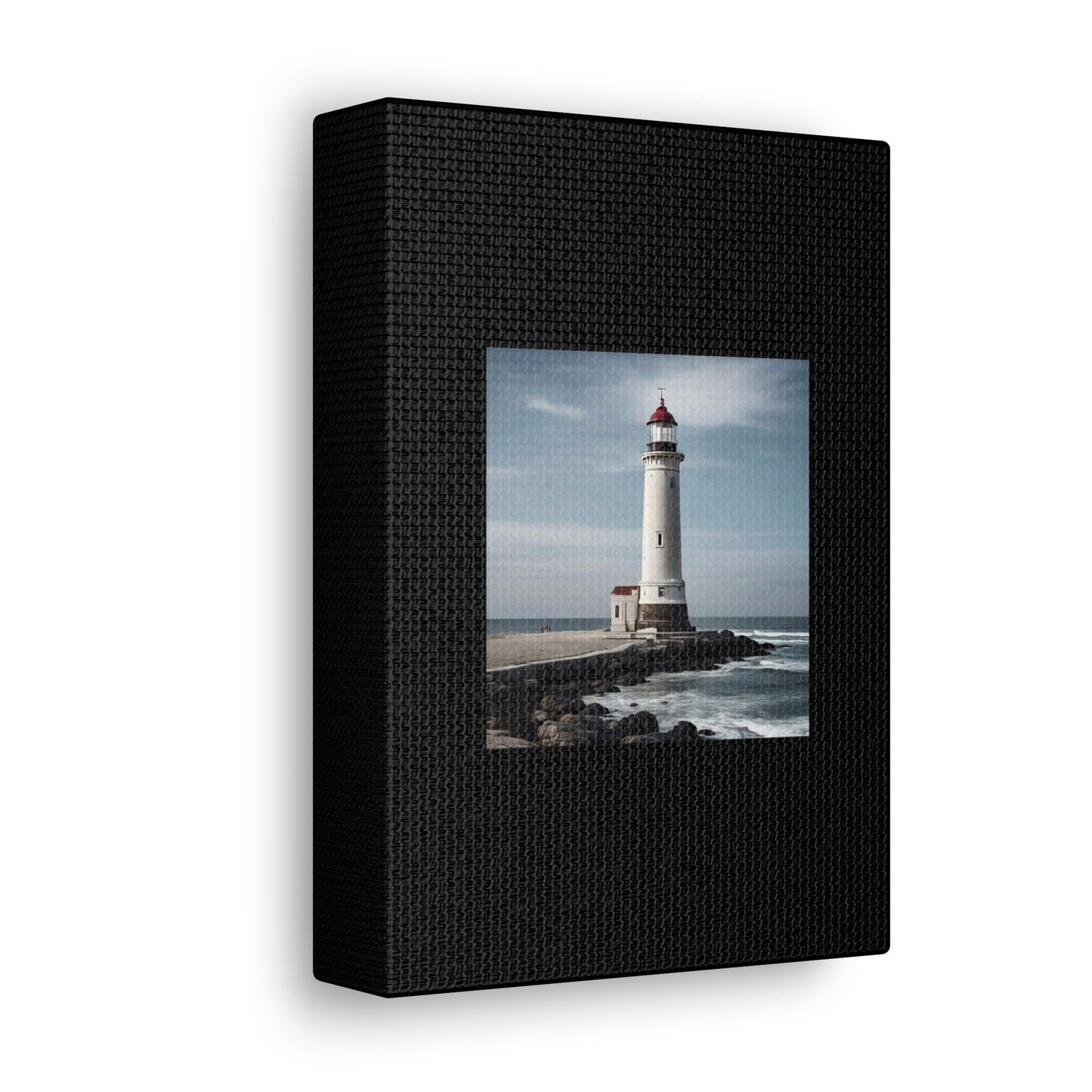 Lighthouse Black Canvas Gallery Wraps