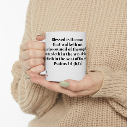 Bible Speaks Psalms 1:1 Ceramic Mug, 11oz