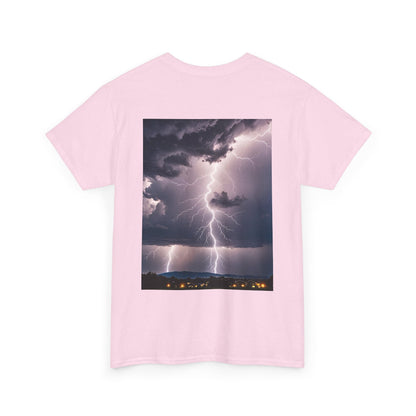 Lightning Style People Tremble Unisex Heavy Cotton Tee, Dual Side, W Font