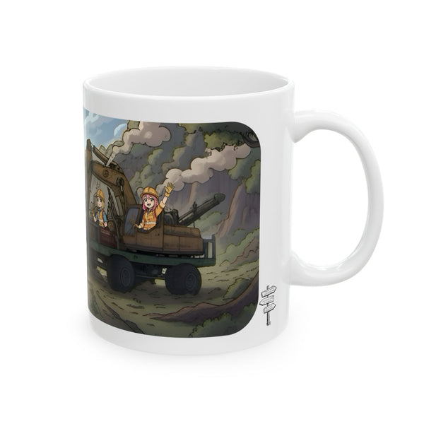 Adventure 4x4 Trucks #10,  Hard Hat And Vest Workers White Ceramic Mug — Find Your Path To The Essentials Cup (11oz & 15oz)