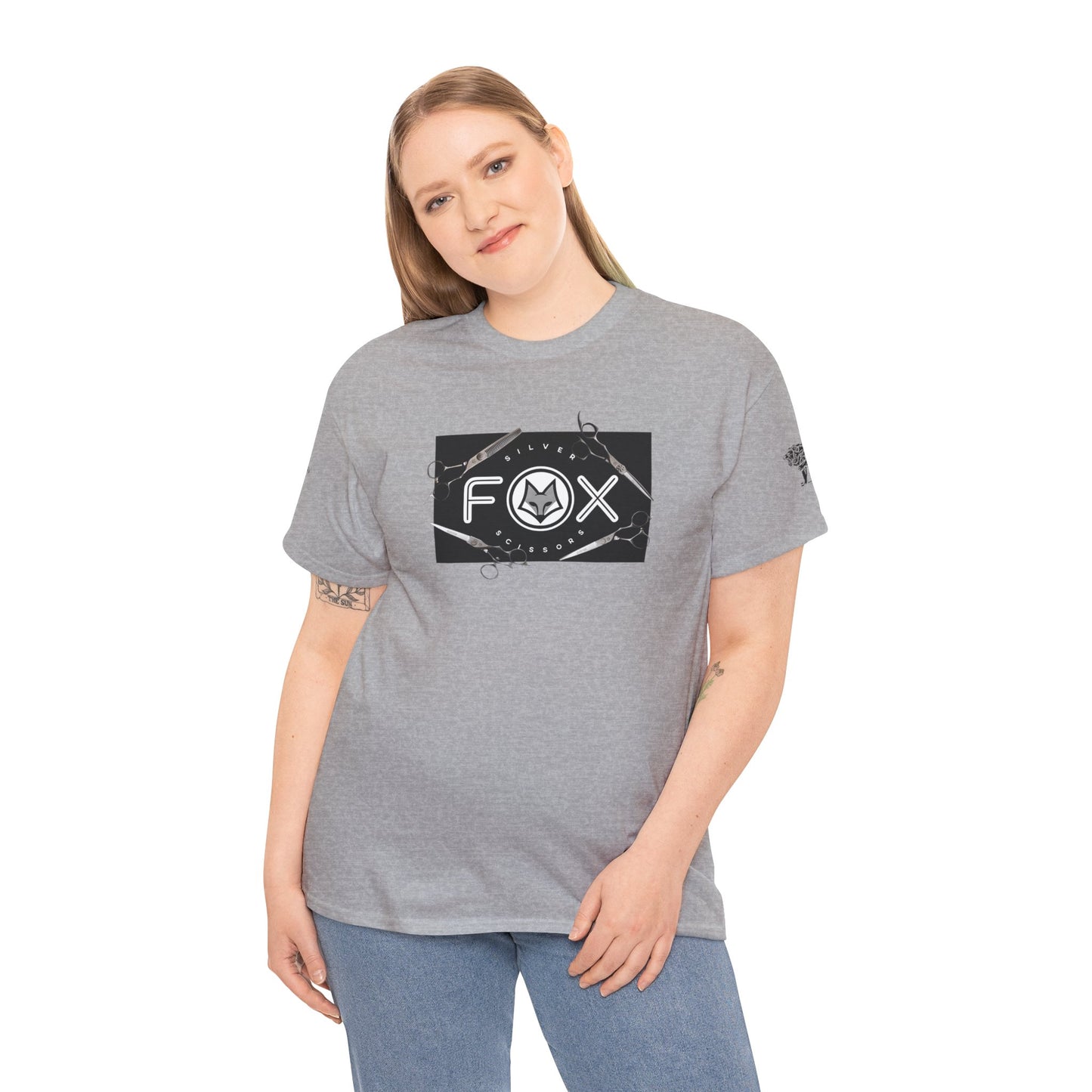 Silver Fox Scissors Unisex Heavy Cotton Tee